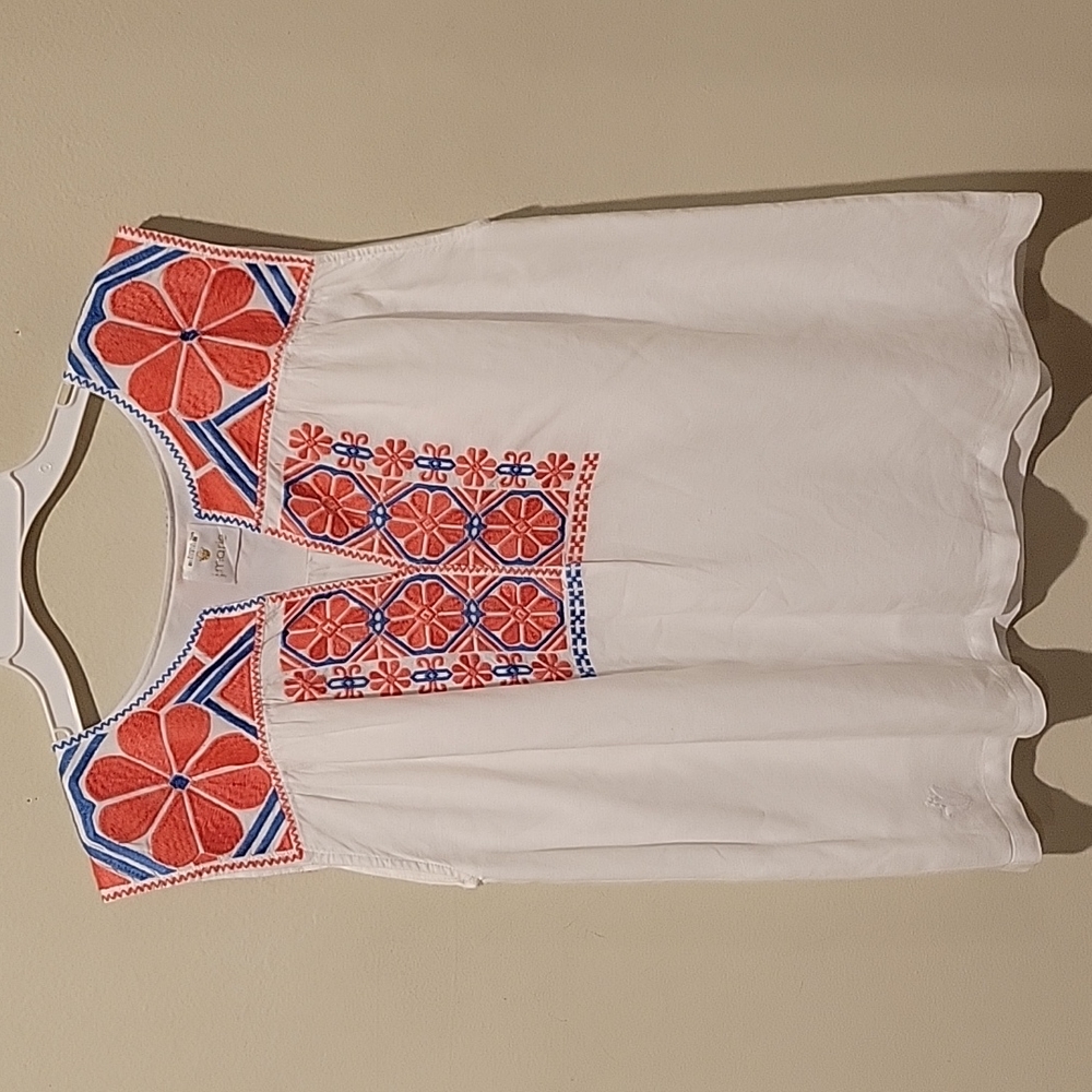 ❤️ J.MARIE EMBROIDERED LINEN BLEND EMBER TOP, SMALL